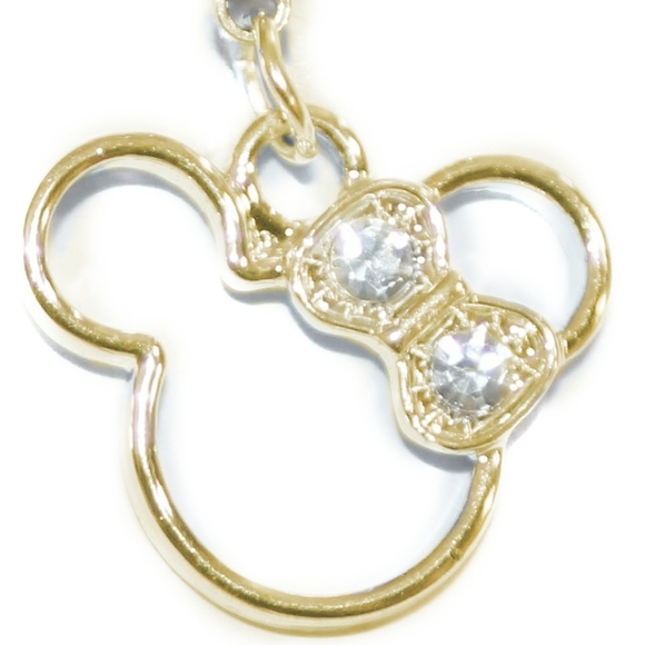 Golden Disney Minnie Mouse crystal bow belly ring - Picture 2 of 5